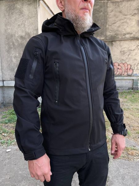 Куртка тактическая GPK Soft Shell черная 122 фото